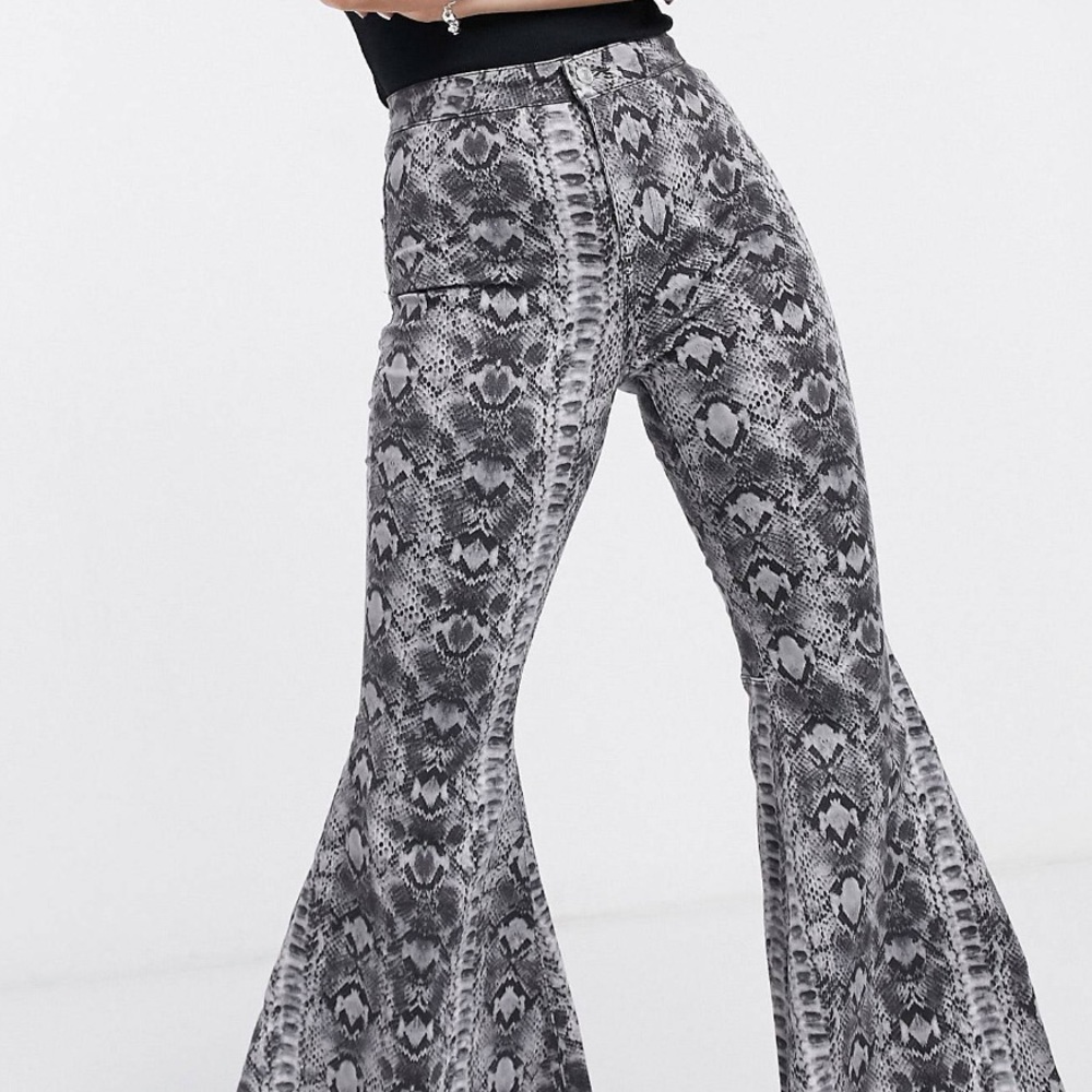Free People Just Float On Snake Print Flares (NWT)